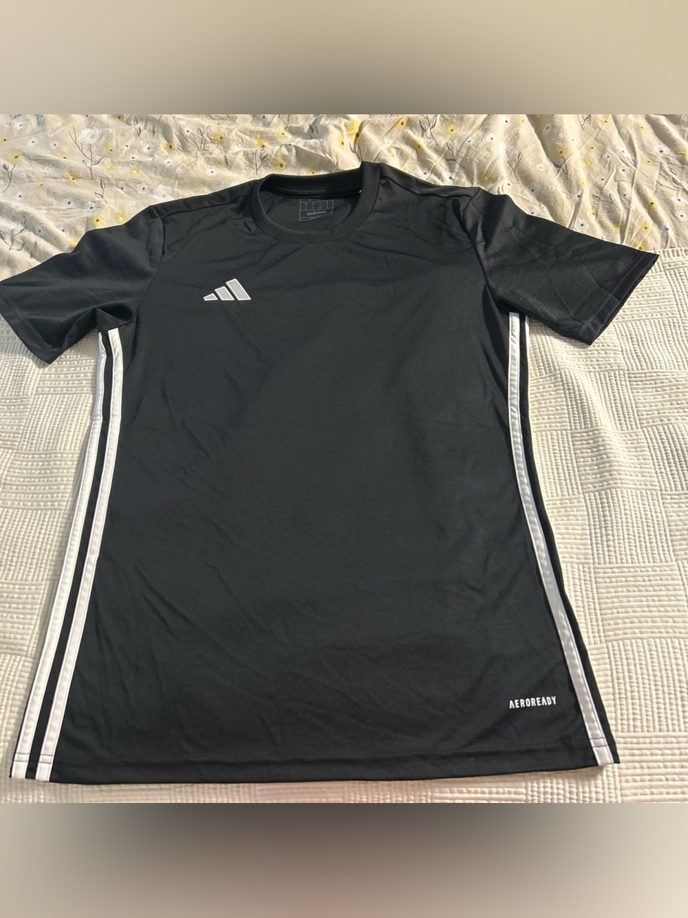 adidas Black Men’s Aeroready Training Jersey with White Trim